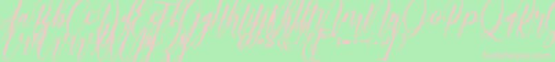madani Font – Pink Fonts on Green Background