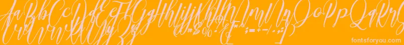 madani Font – Pink Fonts on Orange Background