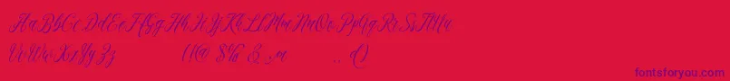 madania free Font – Purple Fonts on Red Background