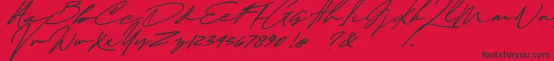 Maddison Signature DEMO Font – Black Fonts on Red Background