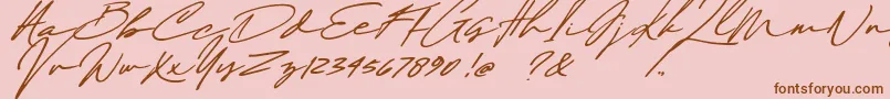 Maddison Signature DEMO-Schriftart – Braune Schriften auf rosa Hintergrund