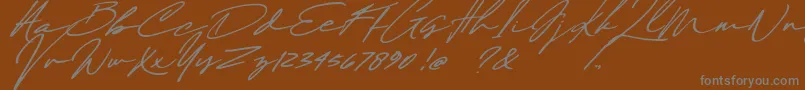 Maddison Signature DEMO Font – Gray Fonts on Brown Background