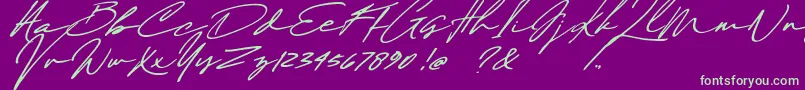 Więcej informacji o czcionce Maddison Signature DEMO Czcionka Maddison Signature DEMO – zielone czcionki na fioletowym tle