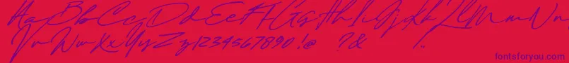 Maddison Signature DEMO Font – Purple Fonts on Red Background