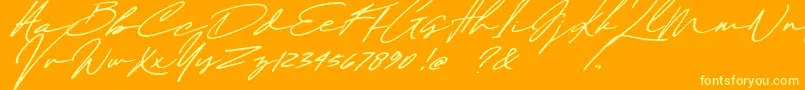 Maddison Signature DEMO Font – Yellow Fonts on Orange Background