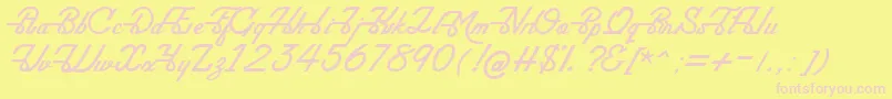Maddison Font – Pink Fonts on Yellow Background
