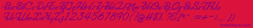 Maddison Font – Purple Fonts on Red Background