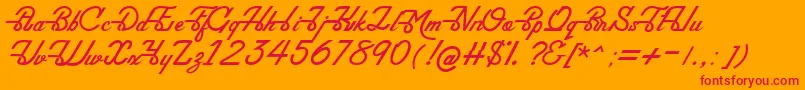 Maddison Font – Red Fonts on Orange Background