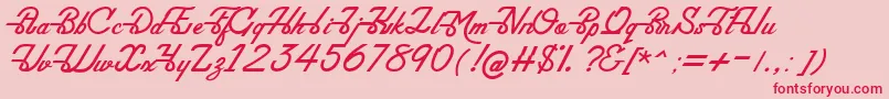 Maddison-Schriftart – Rote Schriften auf rosa Hintergrund