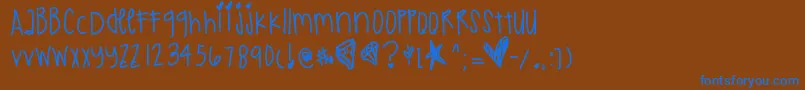 Шрифт Justkidding – синие шрифты на коричневом фоне