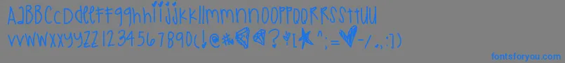 Шрифт Justkidding – синие шрифты на сером фоне