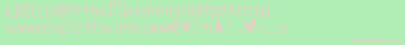フォントJustkidding – 緑の背景にピンクのフォント
