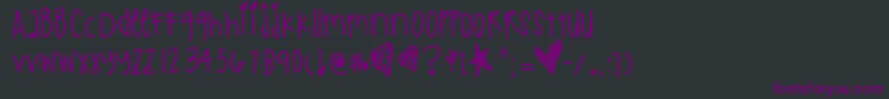 Шрифт Justkidding – фиолетовые шрифты на чёрном фоне