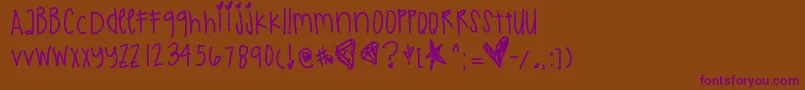 Justkidding Font – Purple Fonts on Brown Background