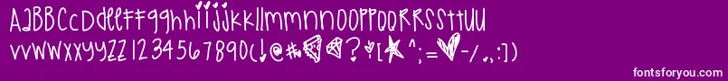 Justkidding-fontti – valkoiset fontit violetilla taustalla