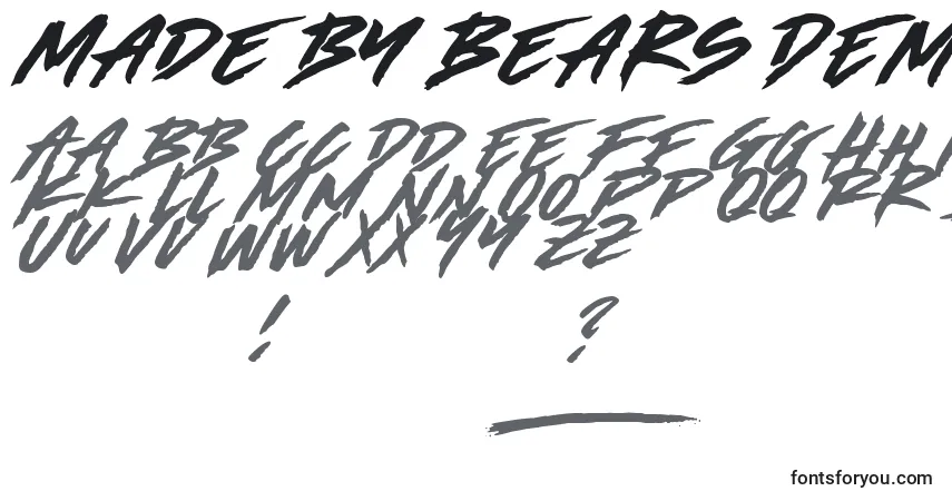 A fonte Made by Bears DEMO – alfabeto, números, caracteres especiais