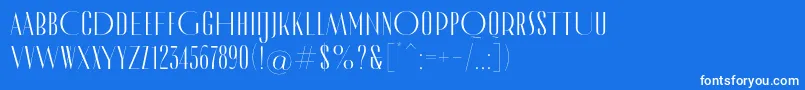 MADE Cannes PERSONAL USE Font – White Fonts on Blue Background