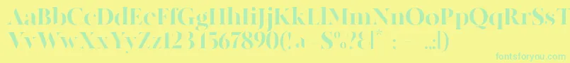 Fonte MADE Canvas Black PERSONAL USE – fontes verdes em um fundo amarelo