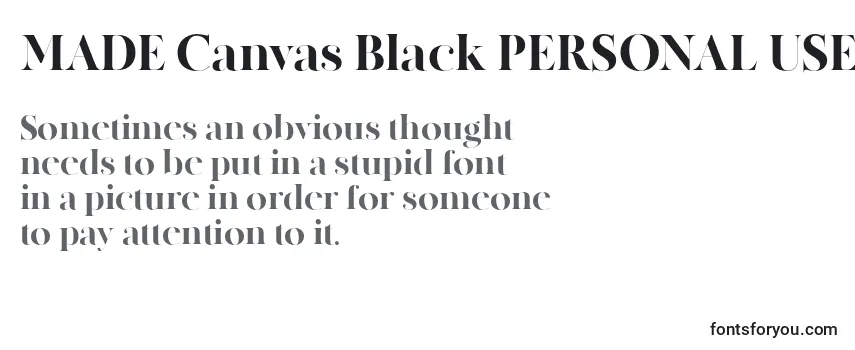 MADE Canvas Black PERSONAL USE Font