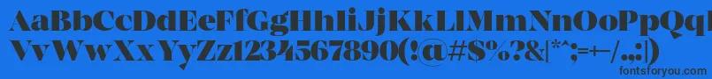 MADE Coachella Black PERSONAL USE-Schriftart – Schwarze Schriften auf blauem Hintergrund