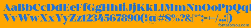 MADE Coachella Black PERSONAL USE Font – Blue Fonts on Orange Background
