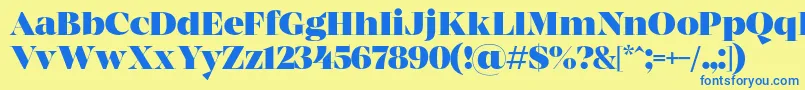 MADE Coachella Black PERSONAL USE Font – Blue Fonts on Yellow Background