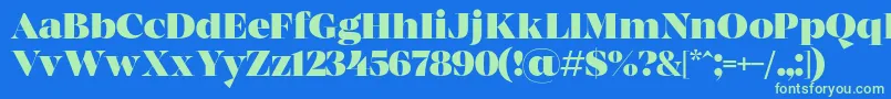 MADE Coachella Black PERSONAL USE Font – Green Fonts on Blue Background