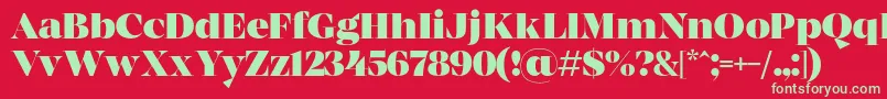 MADE Coachella Black PERSONAL USE-Schriftart – Grüne Schriften auf rotem Hintergrund