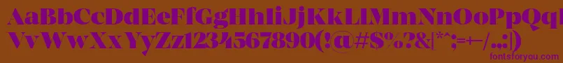 MADE Coachella Black PERSONAL USE-Schriftart – Violette Schriften auf braunem Hintergrund