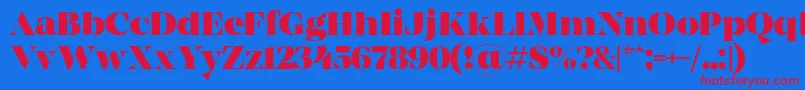 MADE Coachella Black PERSONAL USE-fontti – punaiset fontit sinisellä taustalla