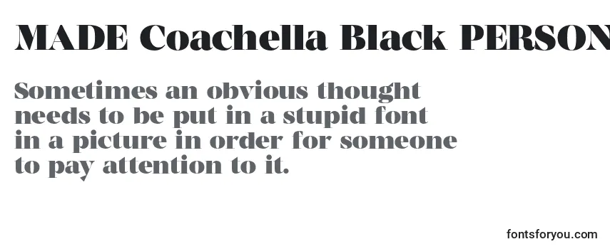 Review of the MADE Coachella Black PERSONAL USE Font