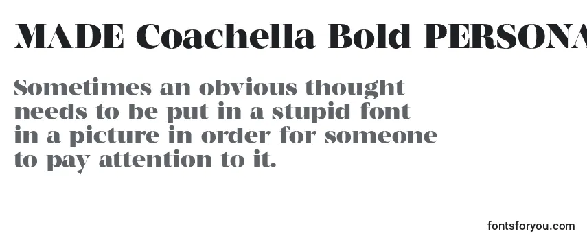 Überblick über die Schriftart MADE Coachella Bold PERSONAL USE
