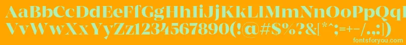 MADE Coachella Medium PERSONAL USE-Schriftart – Grüne Schriften auf orangefarbenem Hintergrund