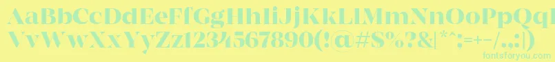 MADE Coachella Medium PERSONAL USE Font – Green Fonts on Yellow Background