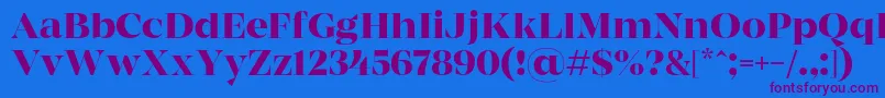 MADE Coachella Medium PERSONAL USE-Schriftart – Violette Schriften auf blauem Hintergrund