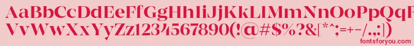 フォントMADE Coachella Regular PERSONAL USE – ピンクの背景に赤い文字