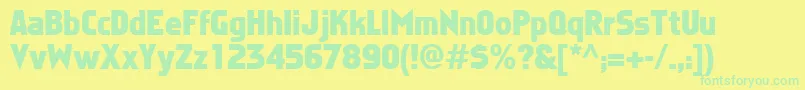 FaktosBold Font – Green Fonts on Yellow Background
