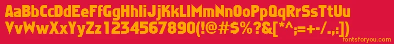 FaktosBold Font – Orange Fonts on Red Background