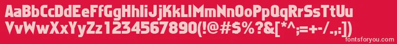 フォントFaktosBold – 赤い背景にピンクのフォント