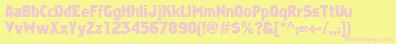 FaktosBold-fontti – vaaleanpunaiset fontit keltaisella taustalla