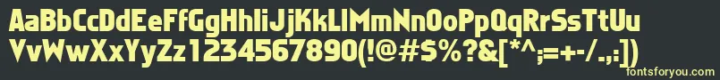 フォントFaktosBold – 黒い背景に黄色の文字