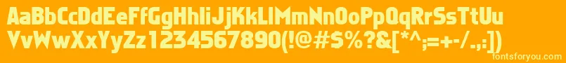 フォントFaktosBold – オレンジの背景に黄色の文字