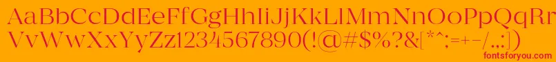 MADE Coachella Thin PERSONAL USE-Schriftart – Rote Schriften auf orangefarbenem Hintergrund