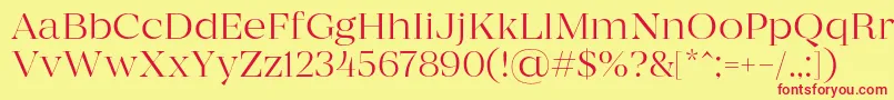 MADE Coachella Thin PERSONAL USE Font – Red Fonts on Yellow Background