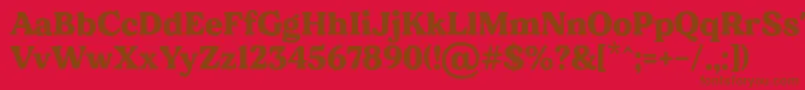 Czcionka MADE Dillan PERSONAL USE – brązowe czcionki na czerwonym tle