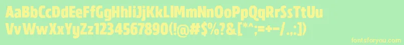 フォントMADE Florence Sans PERSONAL USE – 黄色の文字が緑の背景にあります