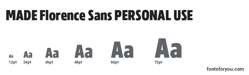 MADE Florence Sans PERSONAL USE Font Sizes