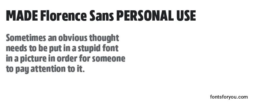 MADE Florence Sans PERSONAL USE Font