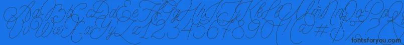 Fonte MADE Florence Script PERSONAL USE – fontes pretas em um fundo azul