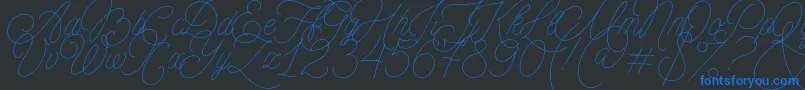 MADE Florence Script PERSONAL USE Font – Blue Fonts on Black Background